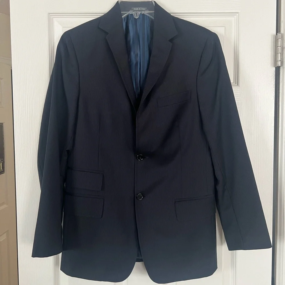 Billy Reid | Navy Blue Pinstripe Blazer Wool Sz 36